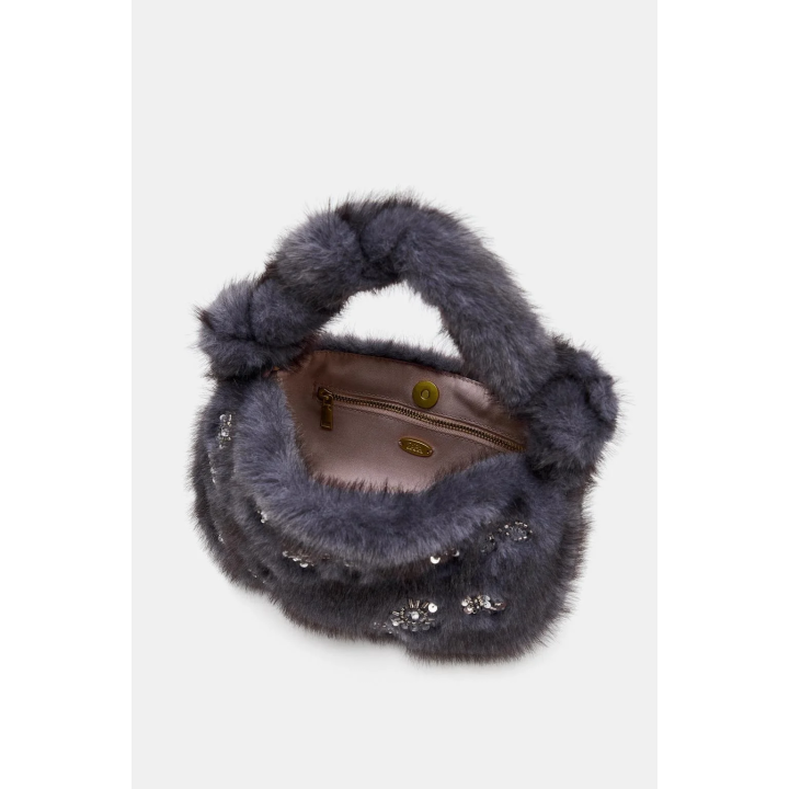 МИНИ-СУМКА С БЛЕСТЯЩЕЙ ОТДЕЛКОЙ ПОД МЕХ