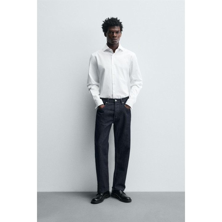 РУБАШКА ИЗ РЕЛЬЕФНОЙ ТКАНИ С МАНЖЕТАМИ ПОД ЗАПОНКИ