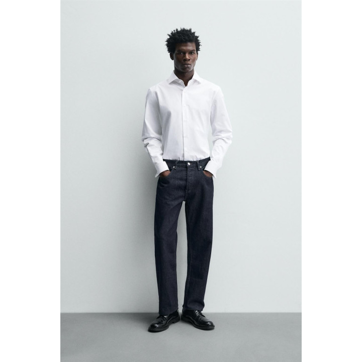 РУБАШКА ИЗ РЕЛЬЕФНОЙ ТКАНИ С МАНЖЕТАМИ ПОД ЗАПОНКИ