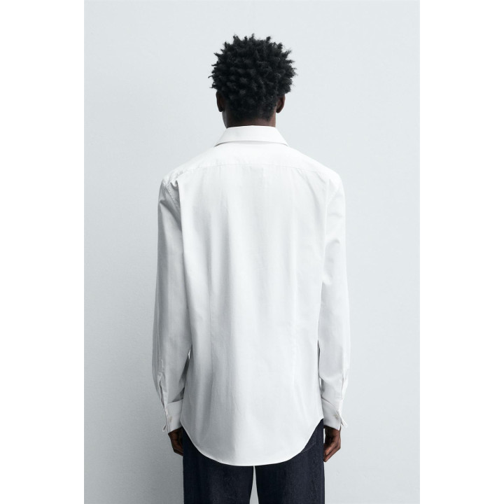 РУБАШКА ИЗ РЕЛЬЕФНОЙ ТКАНИ С МАНЖЕТАМИ ПОД ЗАПОНКИ