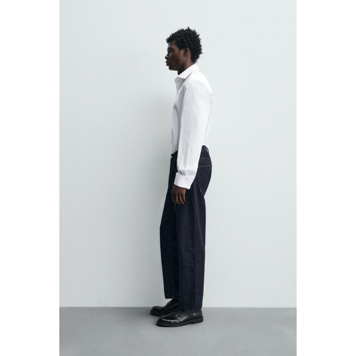 РУБАШКА ИЗ РЕЛЬЕФНОЙ ТКАНИ С МАНЖЕТАМИ ПОД ЗАПОНКИ