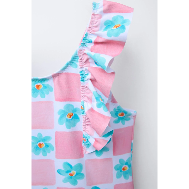 Купальник в цветочном дизайне для детей от 1 до 6 лет