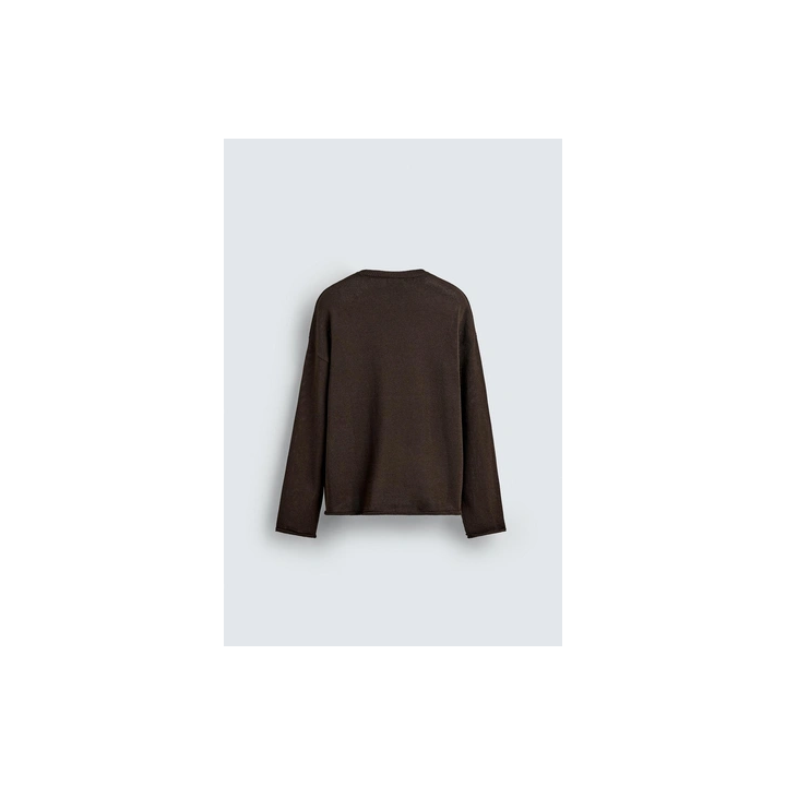 ТРИКОТАЖНЫЙ СВИТЕР С РЕЛЬЕФНОЙ ТЕКСТУРОЙ И ОТДЕЛКОЙ