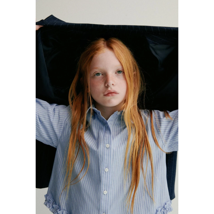 РУБАШКА В ПОЛОСКУ С ОБОРКАМИ