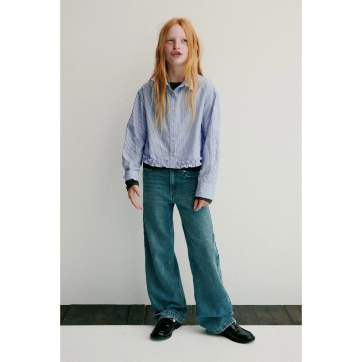 РУБАШКА В ПОЛОСКУ С ОБОРКАМИ