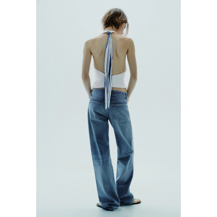 Джинсы trf свободного кроя с средней талией