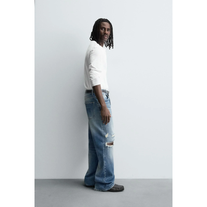 ДЖИНСЫ RELAXED FIT С РАЗРЕЗАМИ
