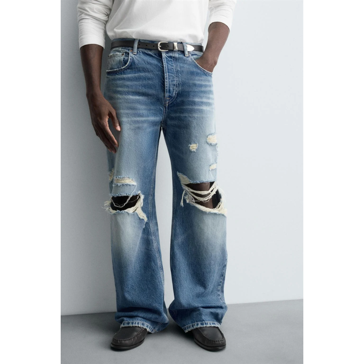 ДЖИНСЫ RELAXED FIT С РАЗРЕЗАМИ