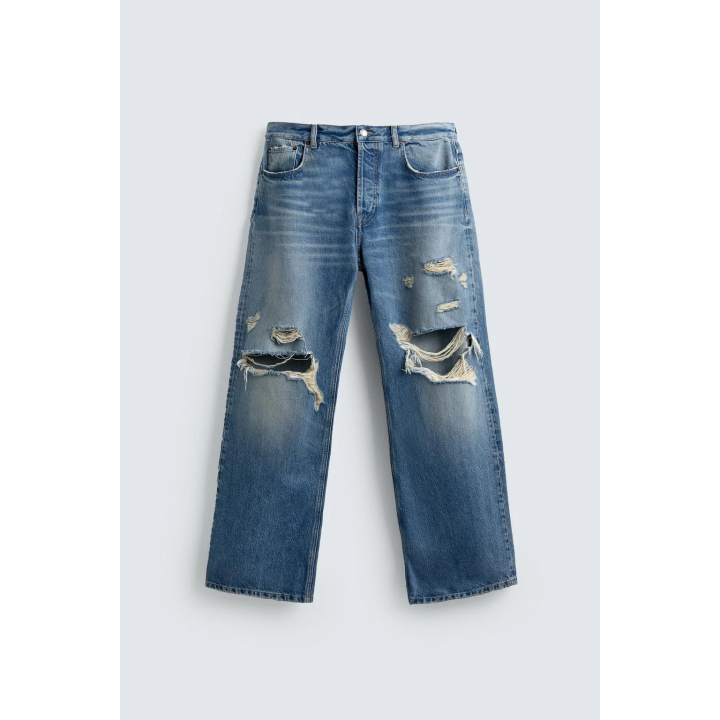 ДЖИНСЫ RELAXED FIT С РАЗРЕЗАМИ