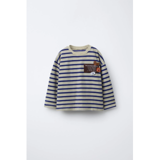 ЛОНГСЛИВ В ПОЛОСКУ С НАШИВКОЙ