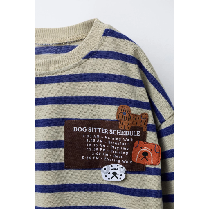 ЛОНГСЛИВ В ПОЛОСКУ С НАШИВКОЙ