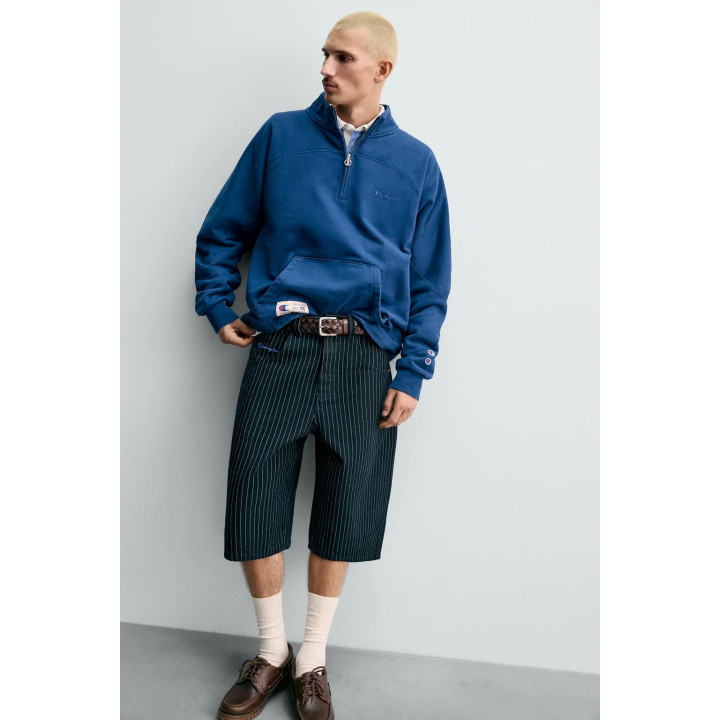 ШОРТЫ-БЕРМУДЫ СВОБОДНОГО КРОЯ В ПОЛОСКУ CHAMPION ® X ZARA