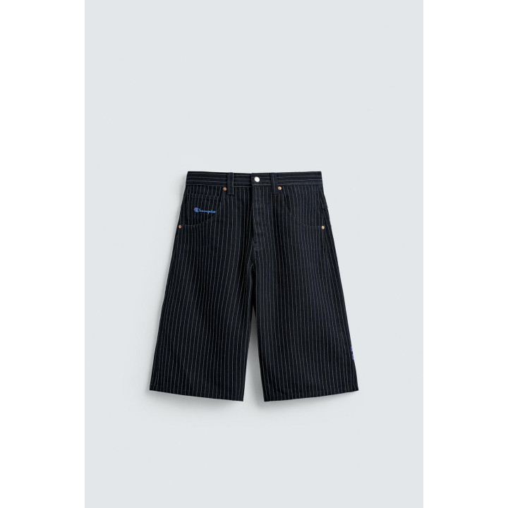 ШОРТЫ-БЕРМУДЫ СВОБОДНОГО КРОЯ В ПОЛОСКУ CHAMPION ® X ZARA
