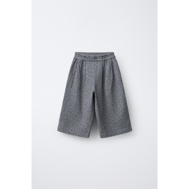 БРЮКИ-КЮЛОТЫ ИЗ РЕЛЬЕФНОЙ ТКАНИ С ЦВЕТОЧНЫМ ПРИНТОМ