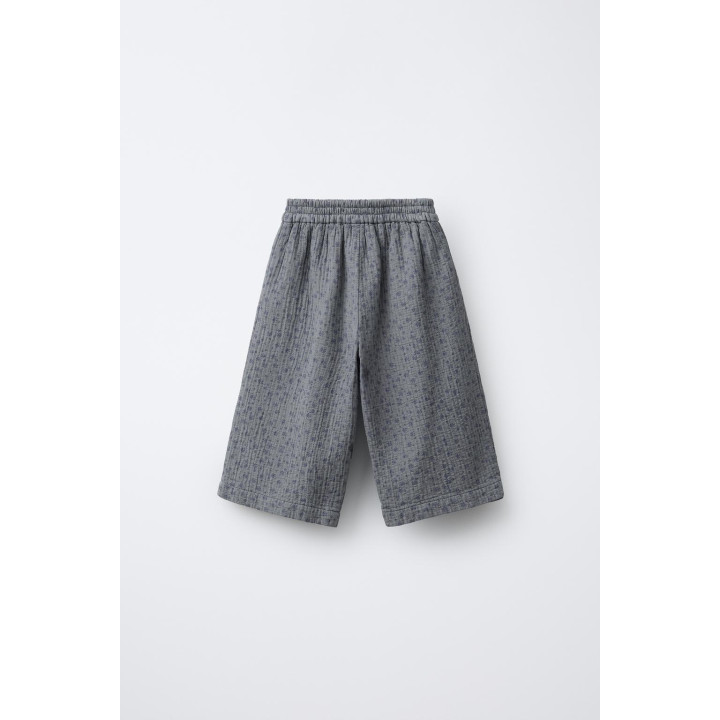 БРЮКИ-КЮЛОТЫ ИЗ РЕЛЬЕФНОЙ ТКАНИ С ЦВЕТОЧНЫМ ПРИНТОМ