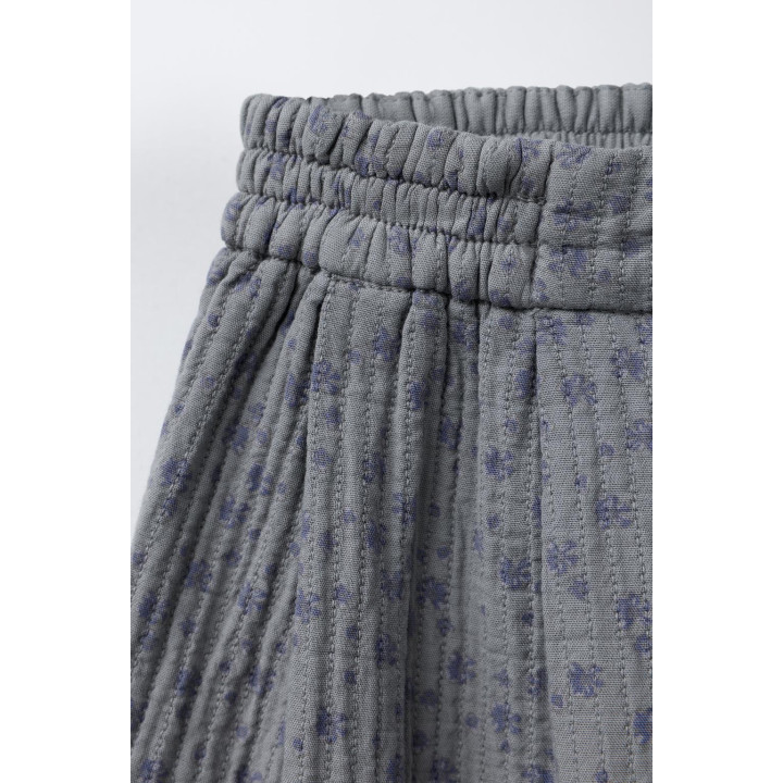 БРЮКИ-КЮЛОТЫ ИЗ РЕЛЬЕФНОЙ ТКАНИ С ЦВЕТОЧНЫМ ПРИНТОМ