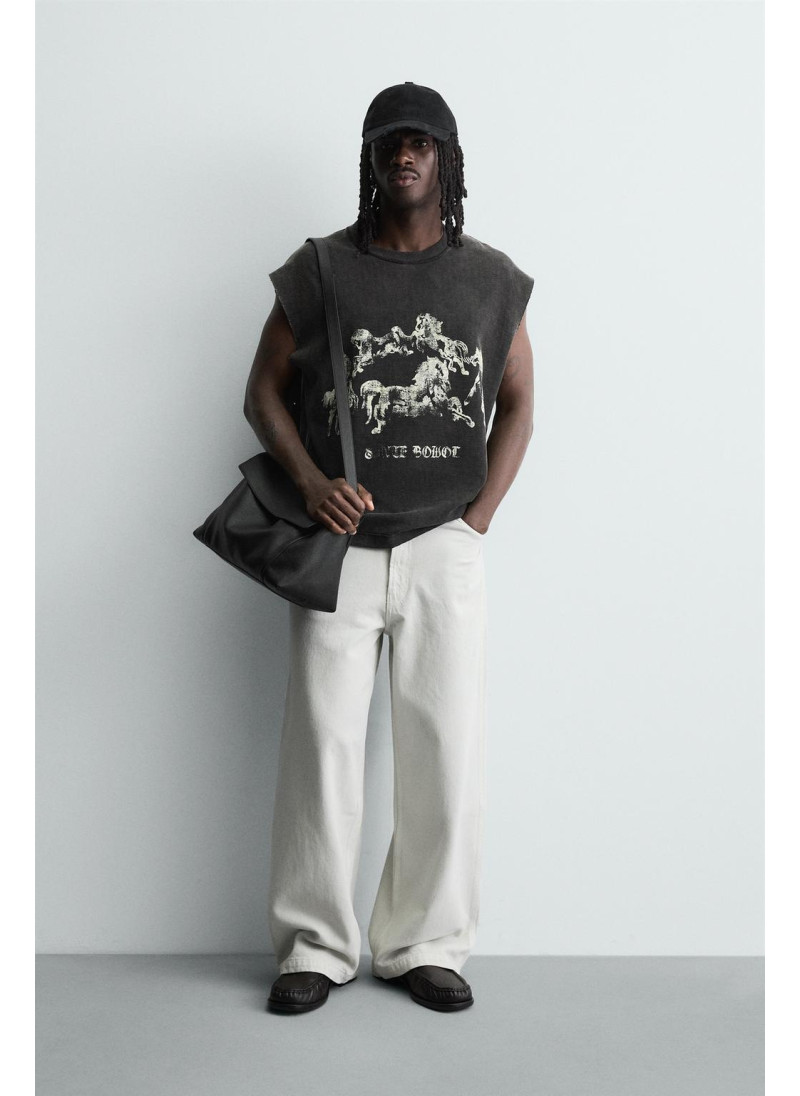 Майка с вязаным принтом лош...