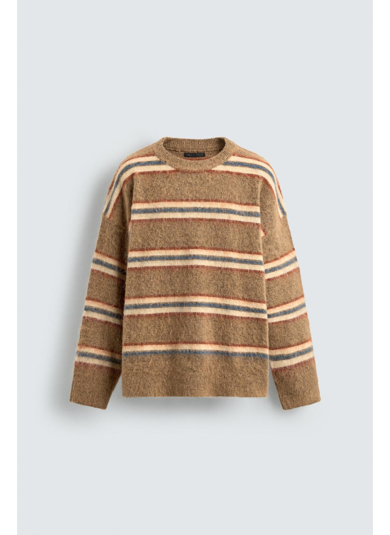 Свитер в полоску с начесом j...