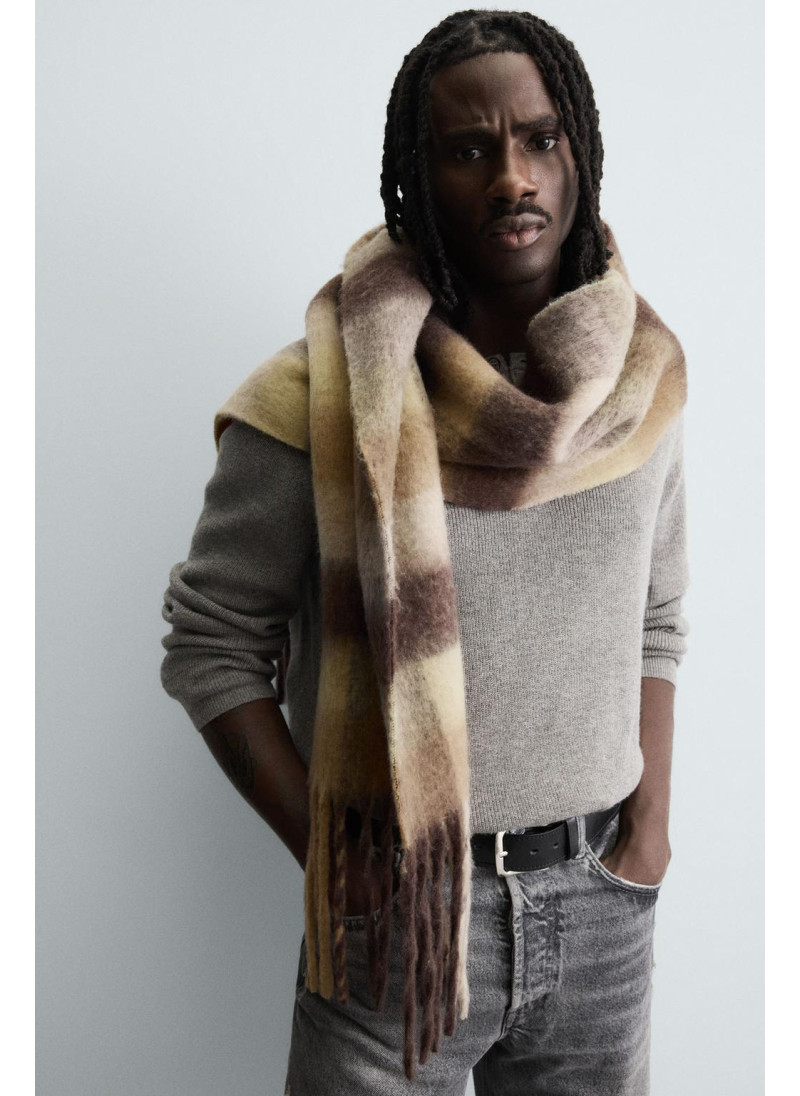 Шарф в клетку из мягкой тка�...