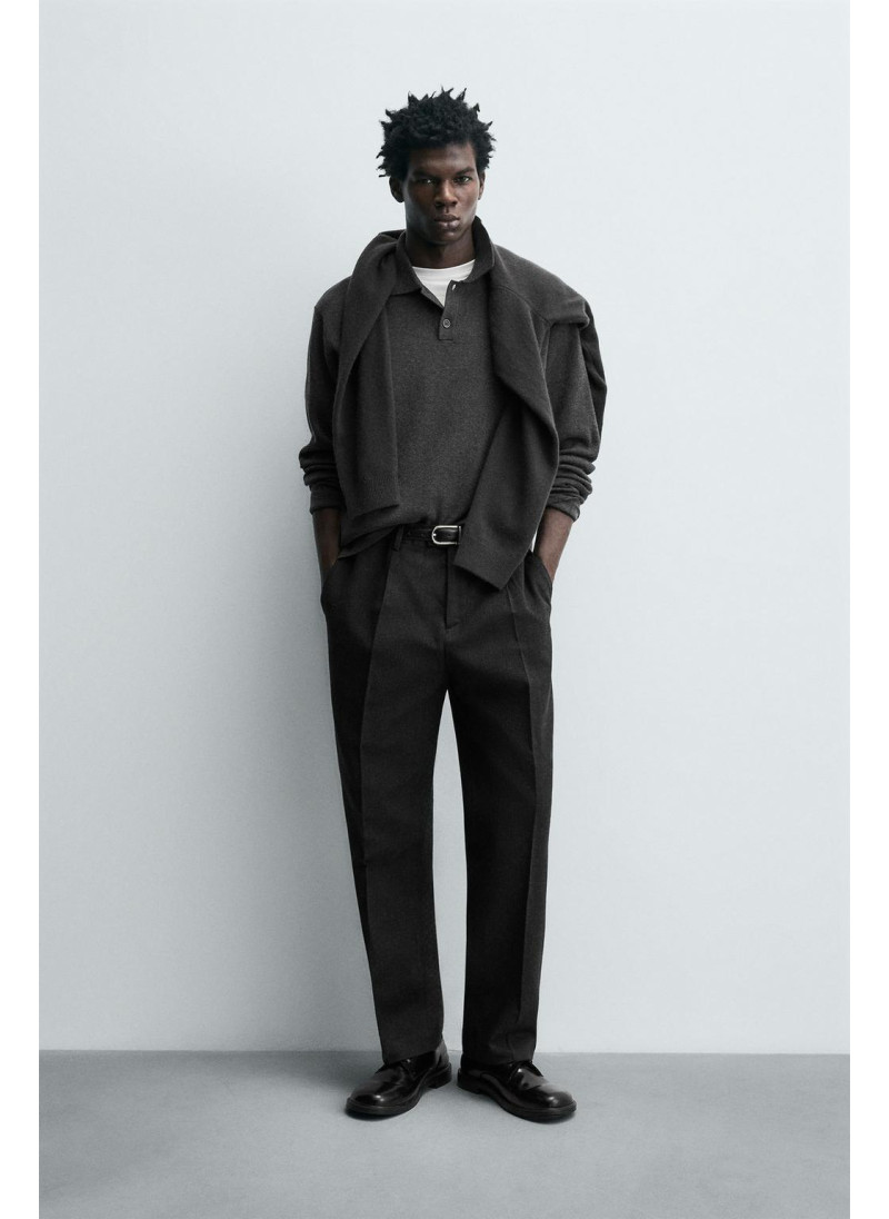 БРЮКИ ИЗ ХЛОПКА И ШЕРСТИ С Р...