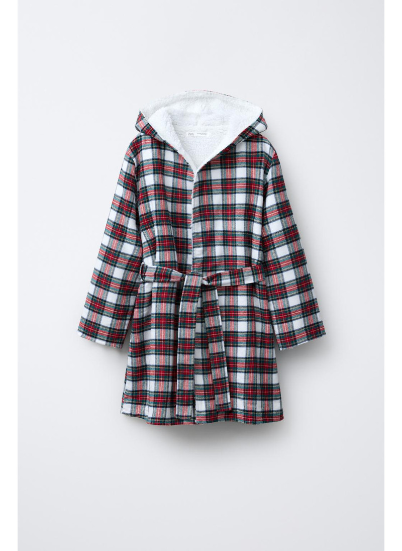 Клетчатый хлопковый халат