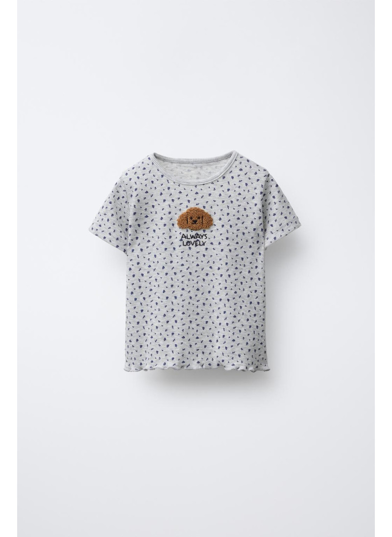 Футболка с рельефным узоро�...