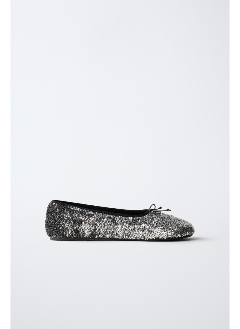 Туфли балетки с пайетками