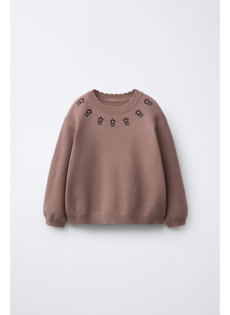 ВЯЗАНЫЙ СВИТЕР С ВЫШИТЫМИ Ц...