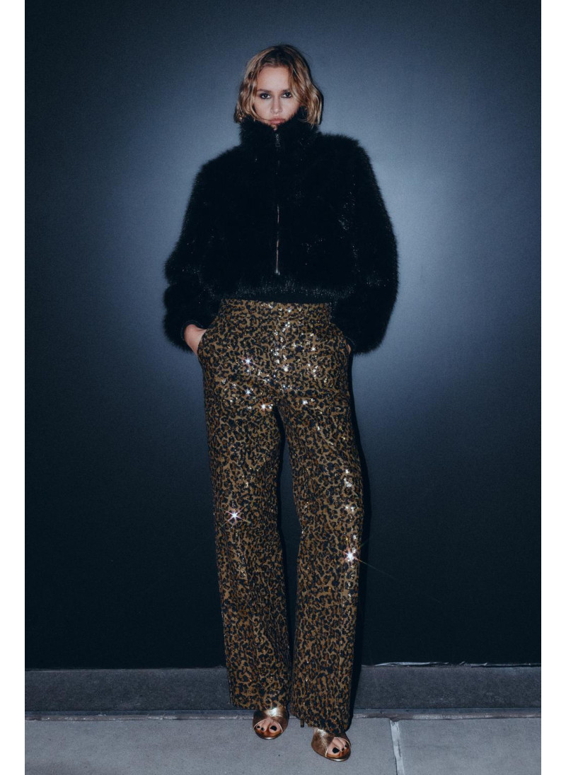 Брюки прямого кроя с животн...