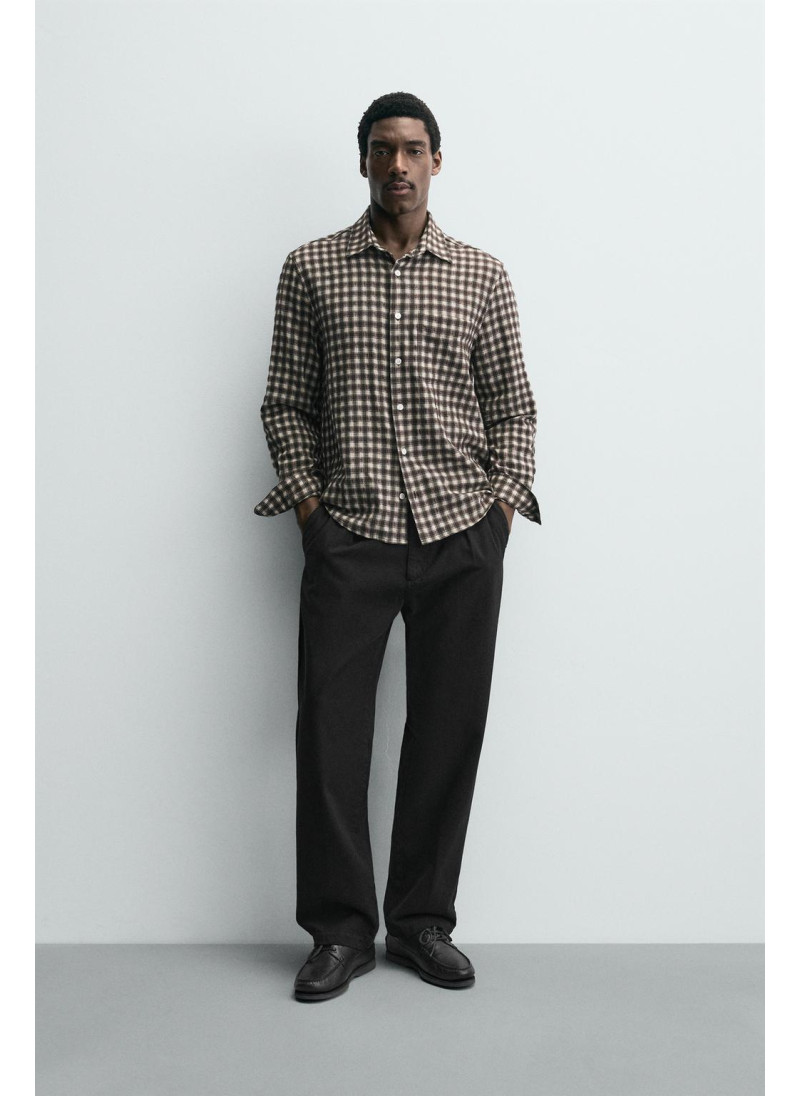 Рубашка в клетку с карманом