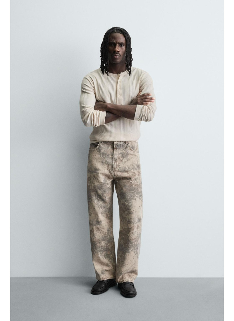 Брюки свободного кроя с абс...