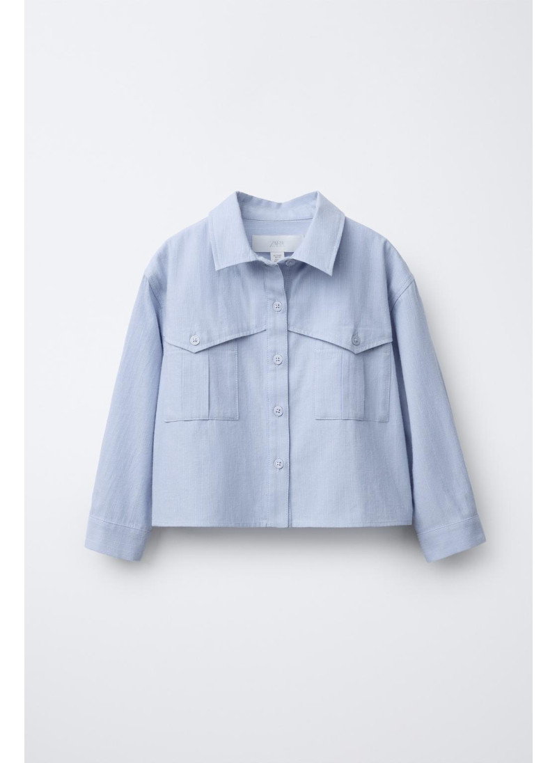 Рубашка в полоску укорочен�...