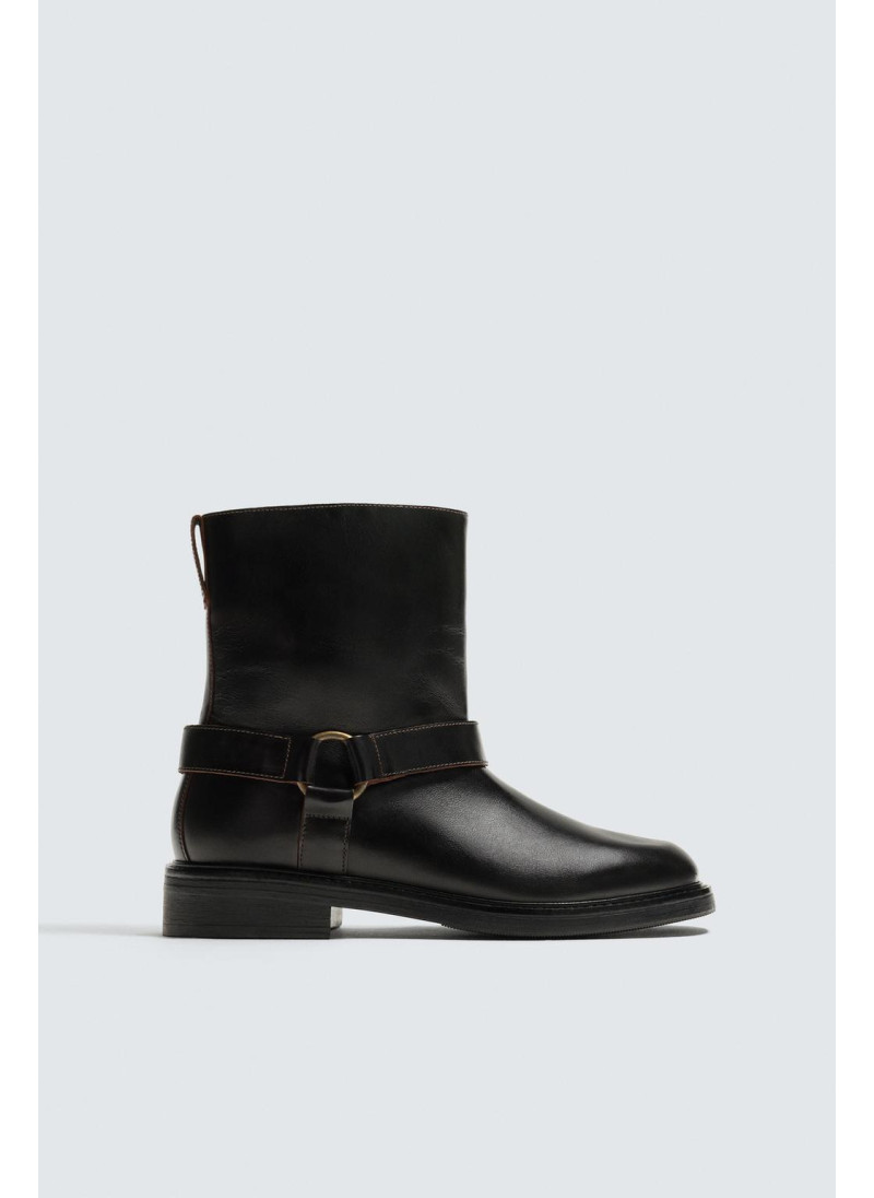 Кожаные ботинки с лямкой