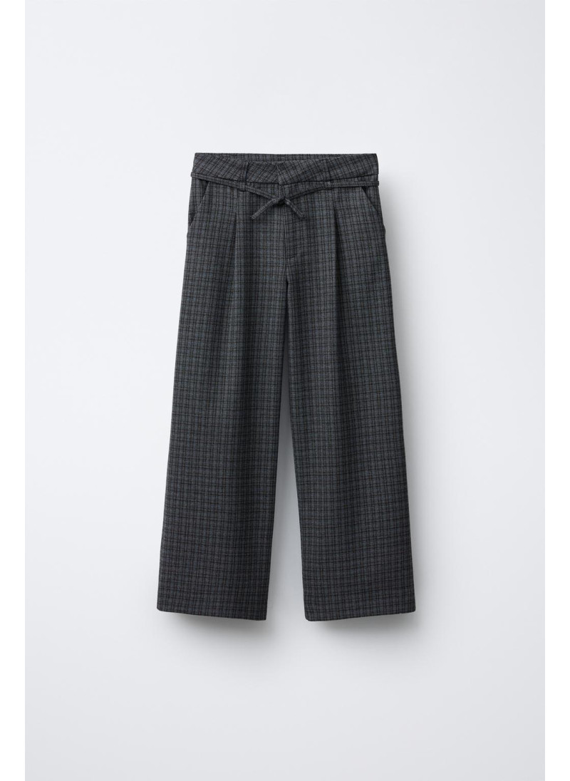 БРЮКИ В КЛЕТКУ НА ШНУРКЕ