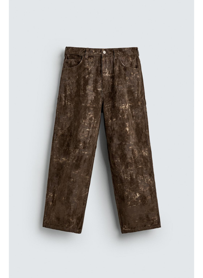 Брюки-карпентер с абстракт�...