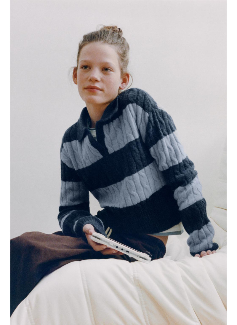 Поло свитер с косами и поло�...