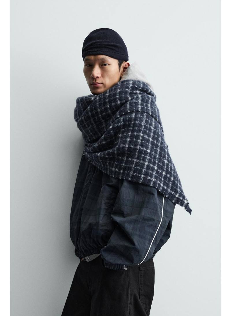 ШАРФ С НАЧЕСОМ В КЛЕТКУ