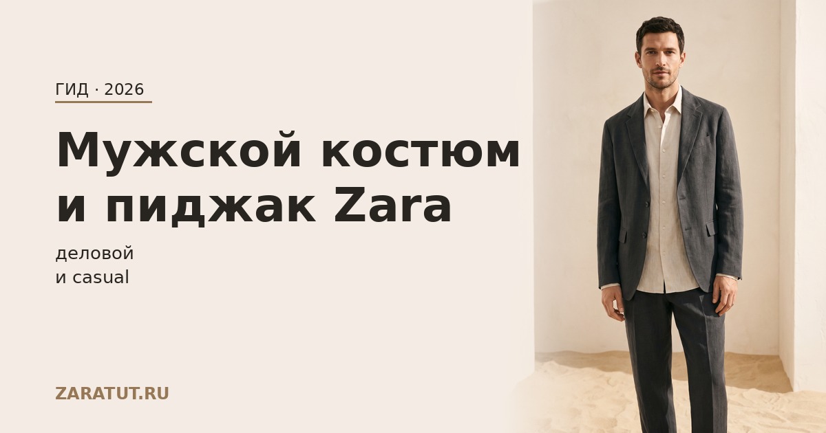 Мужской костюм и пиджак Zara 2026: деловой и casual