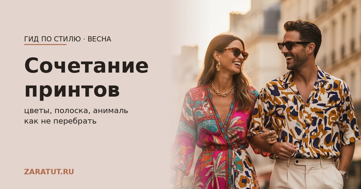 Секреты сочетания принтов весной 2026: идеи от Зара
