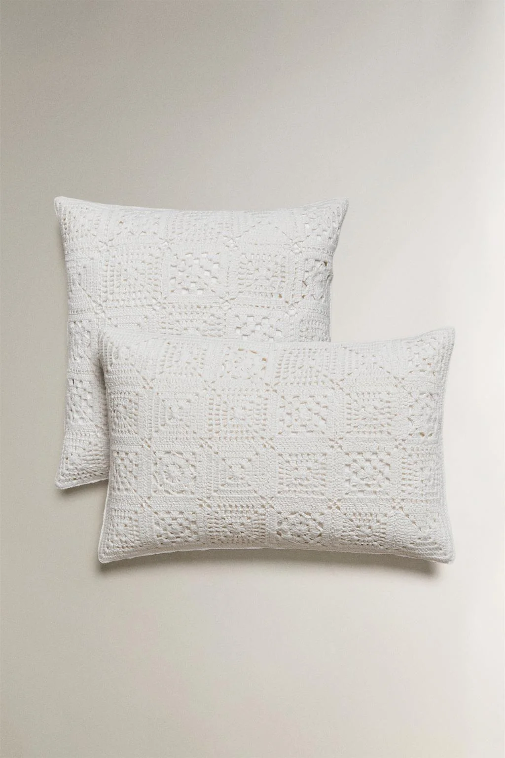 Хлопковая вязаная квилтинговая наволочка в технике патчворк — Постельное бельё