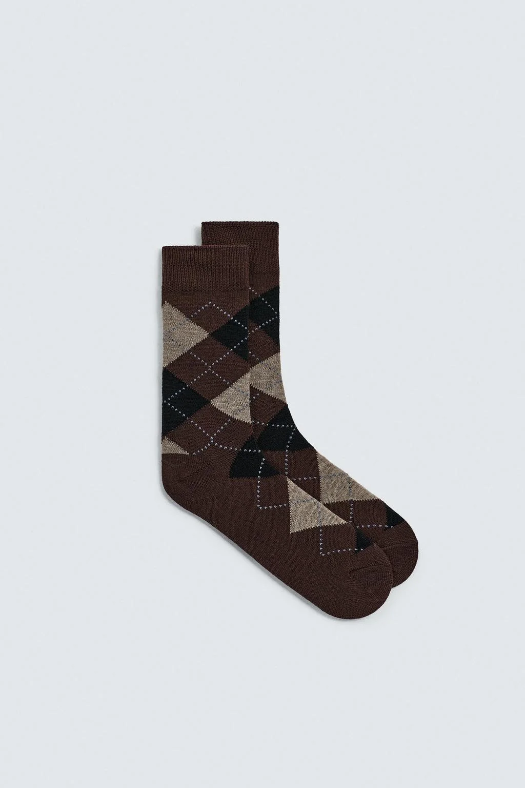 Носки с рисунком аргайл и шерстью