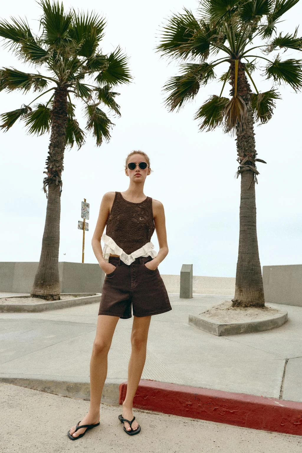 Топ, сочетающий вязание и вязание крючком — Кружево