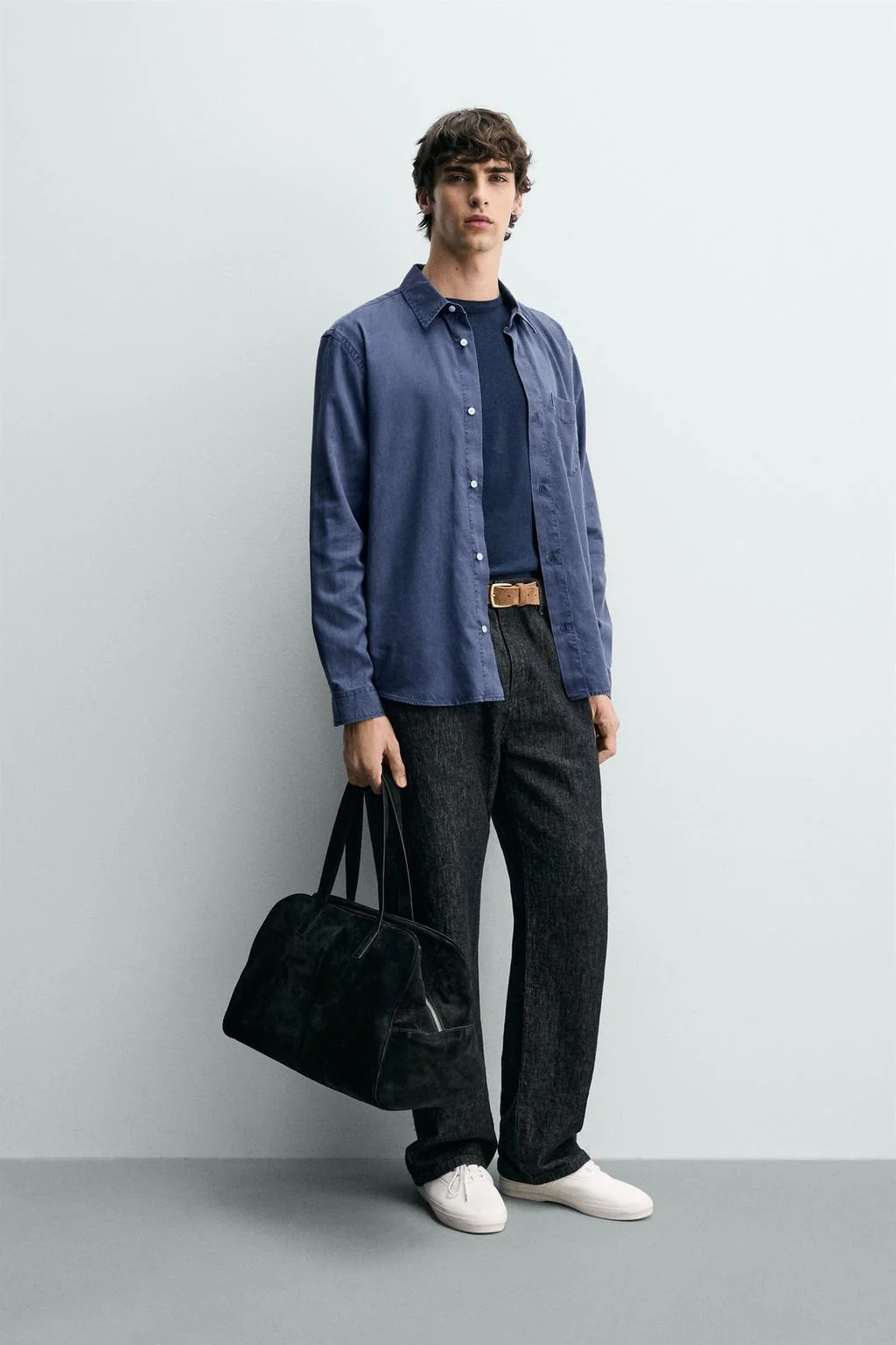 Рубашка regular fit из лиоцелла и хлопка