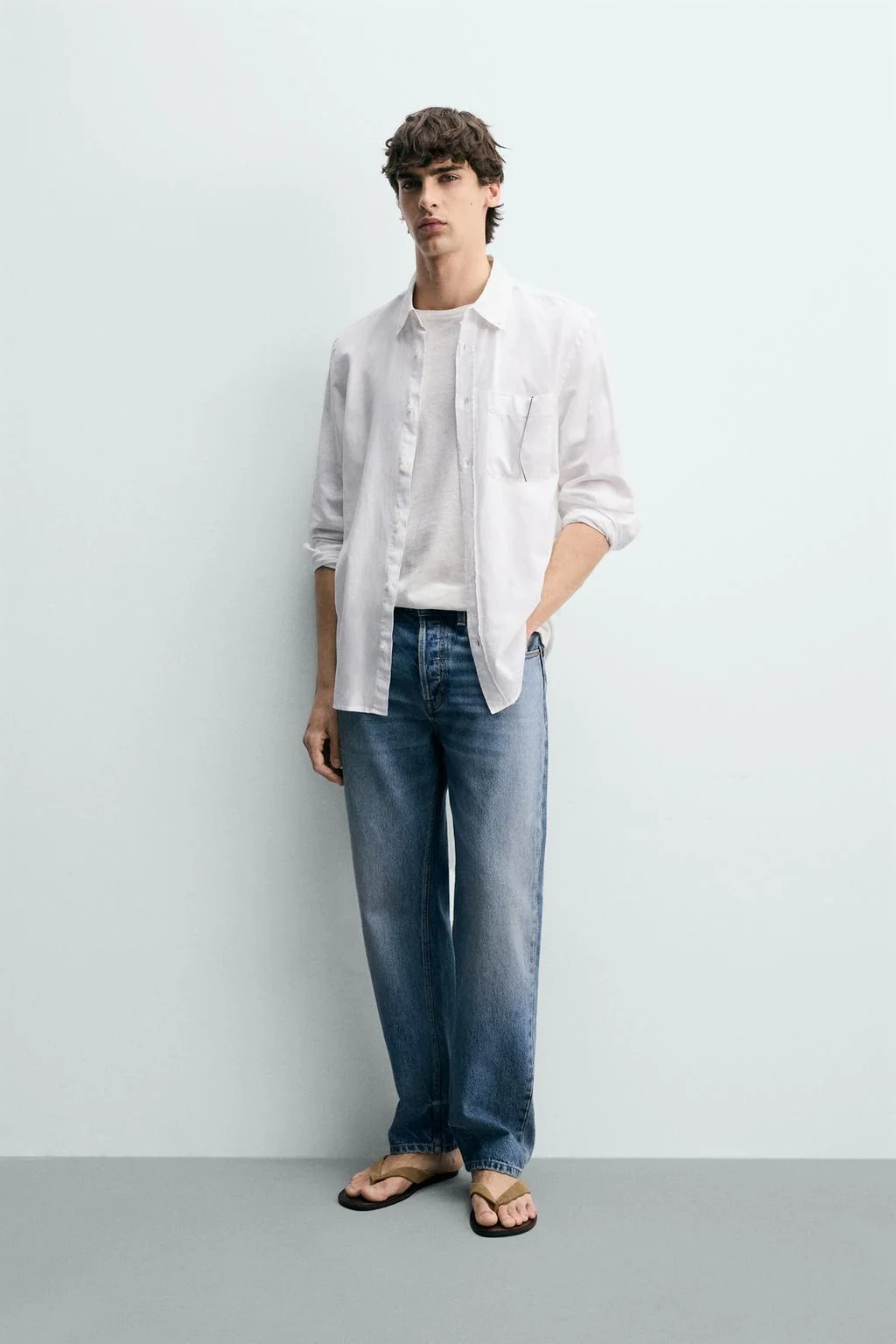 Рубашка regular fit из лиоцелла и хлопка
