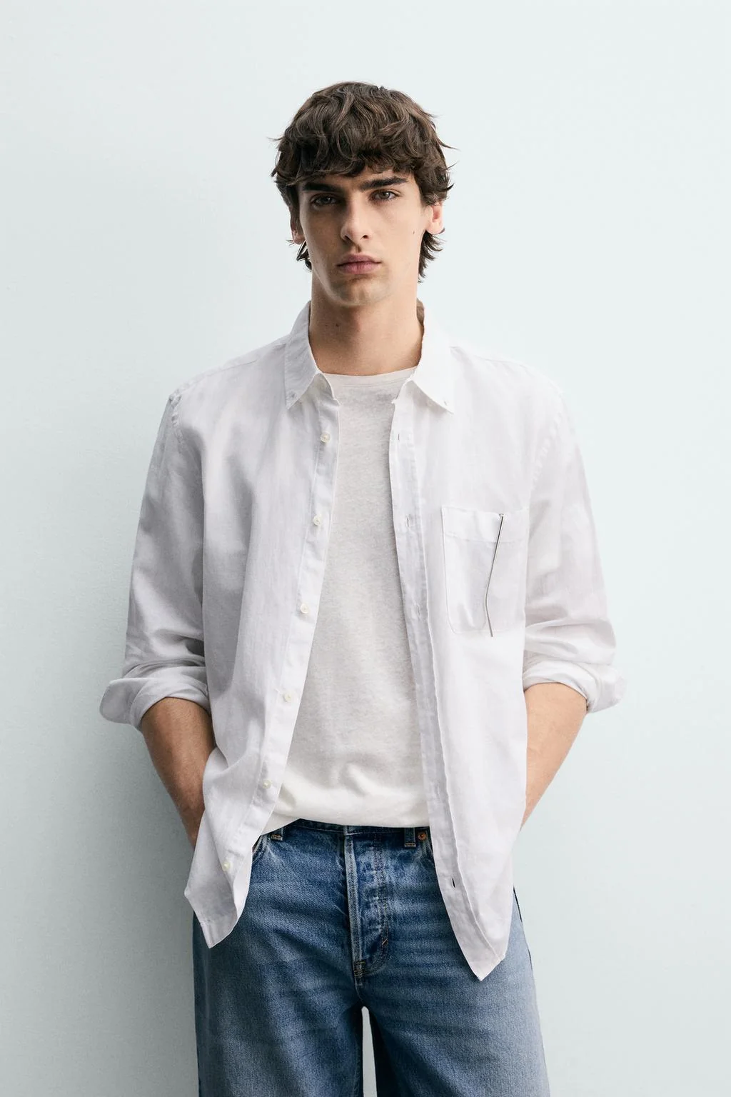 Рубашка regular fit из лиоцелла и хлопка