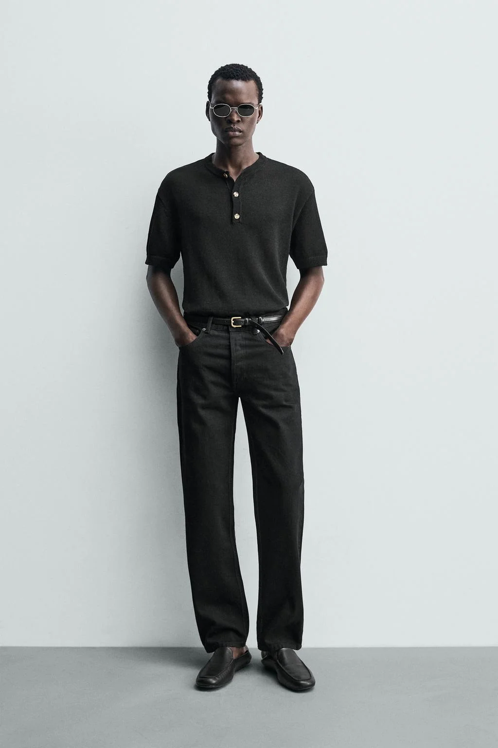 Вязаная футболка-хенли — Хенли