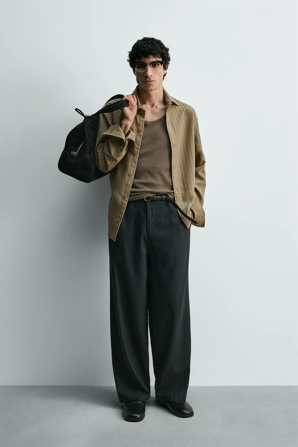 Струящаяся рубашка в полоску — С принтом