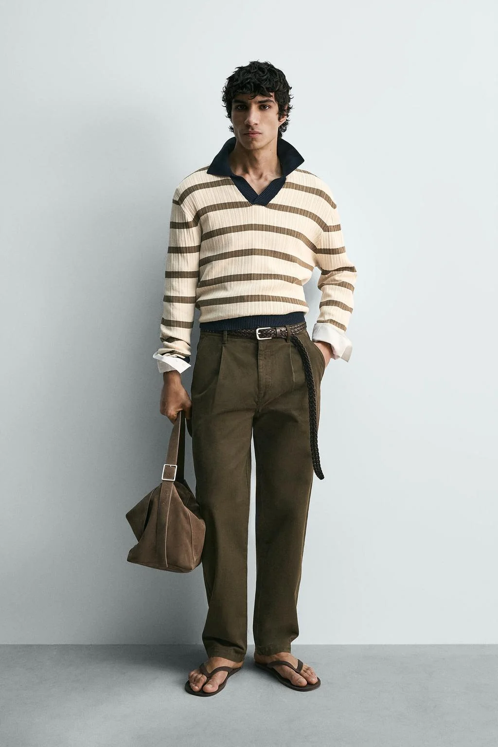 Вязаная поло в полоску — Поло