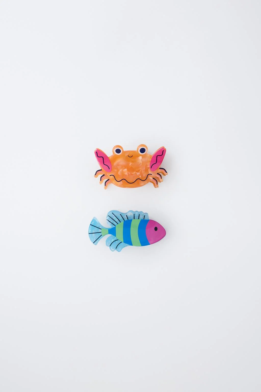 2-упаковка заколок для волос рыбка и краб — Привоски для волос