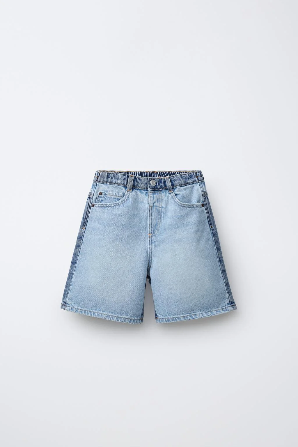 Деним бермуды с цветблоками — Джинсы